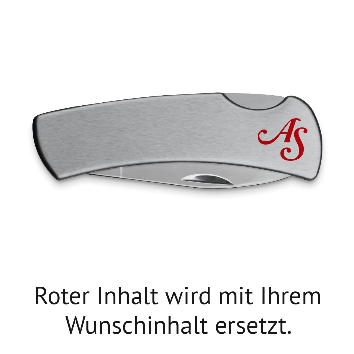 Klappmesser Edelstahl - Initialen