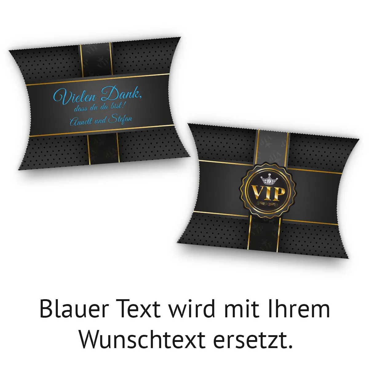 Kissenverpackung für Gastgeschenke Mittel - VIP Gold