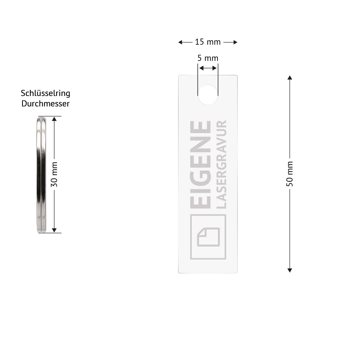 Personalisierter Acrylglas Rechteck Stick Schlüsselanhänger - Eigene Gravurdatei hochladen