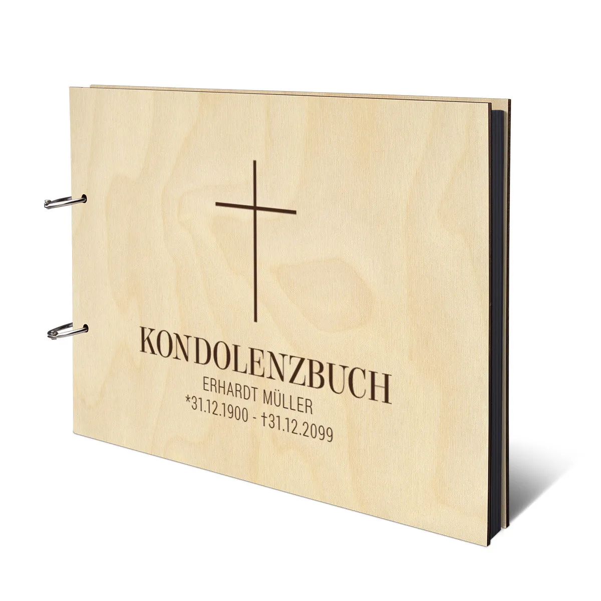 Personalisiertes Kondolenzbuch A4 - Kreuz