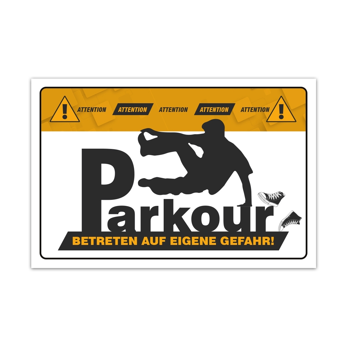 Aluverbund Schild witzig - Parkour