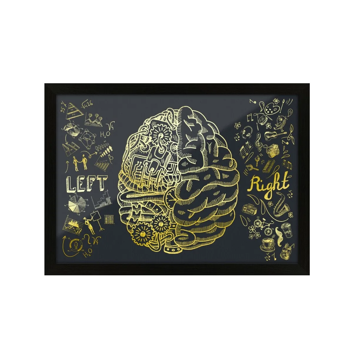 Kunstdruck Poster mit Heißfolienprägung - Brain