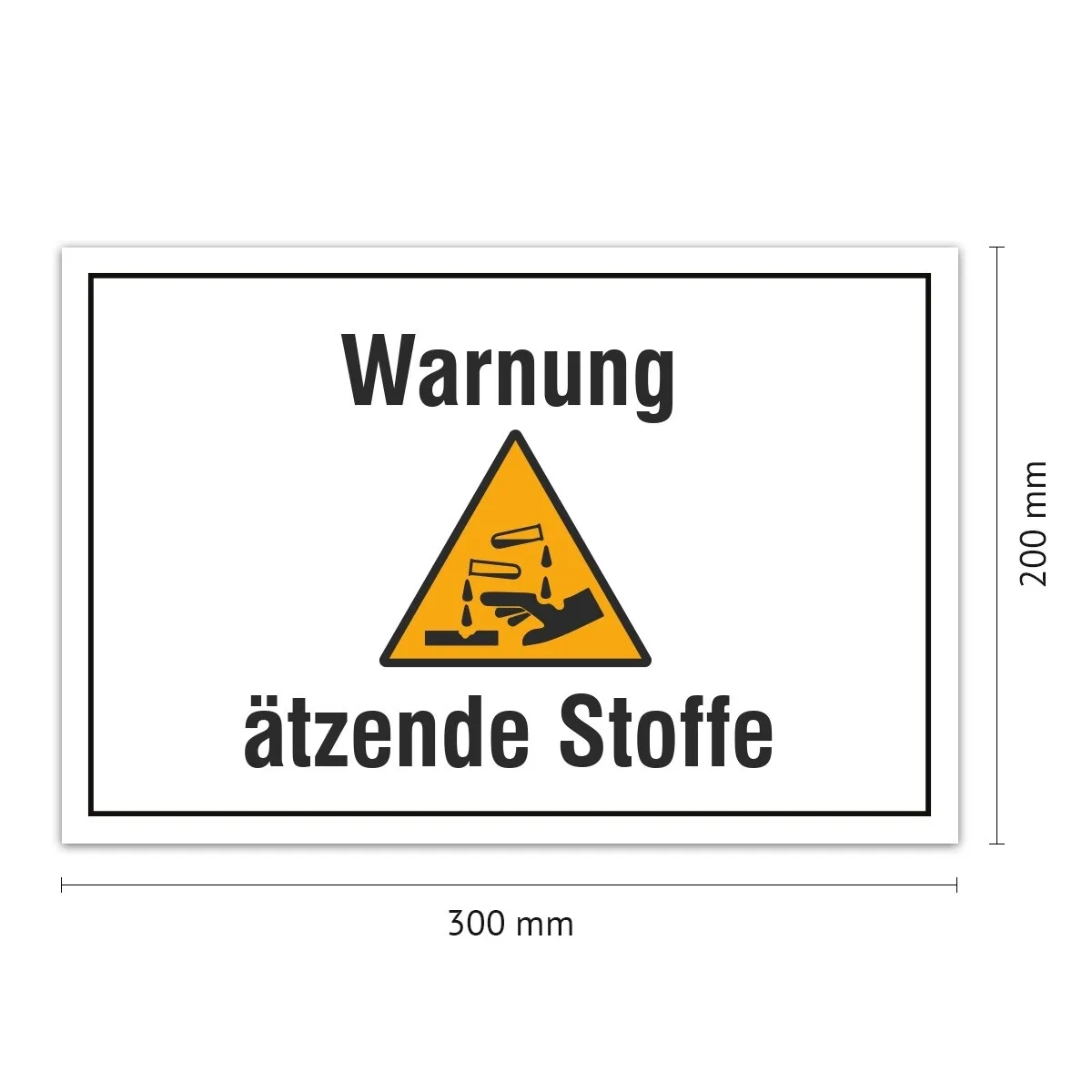 Aluverbund Schild - Warnung ätzende Stoffe