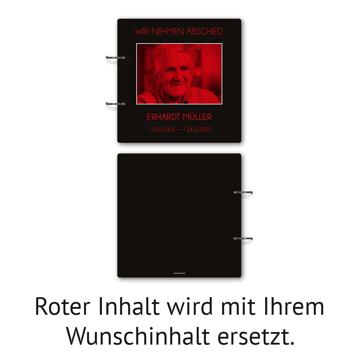 Personalisiertes Kondolenzbuch - Schlicht