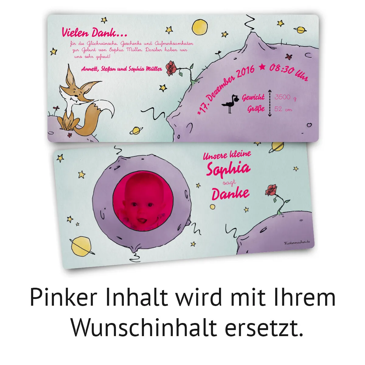 Dankeskarten / Geburtskarten - Der kleine Prinz