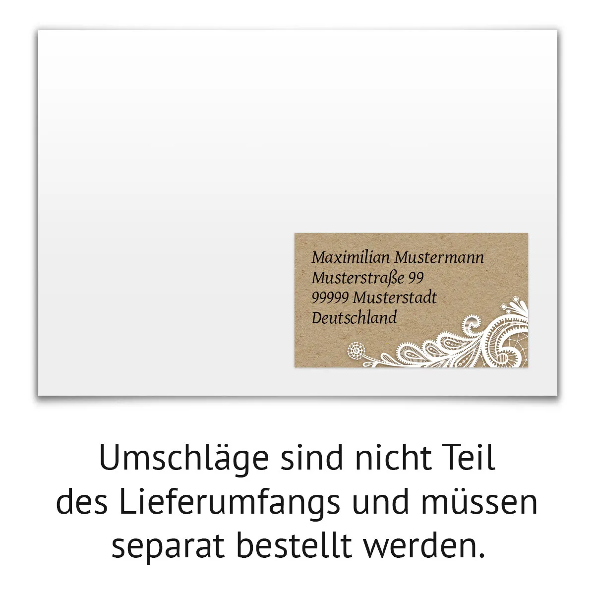 Hochzeit Empfängeraufkleber - Rustikal Kraftpapier