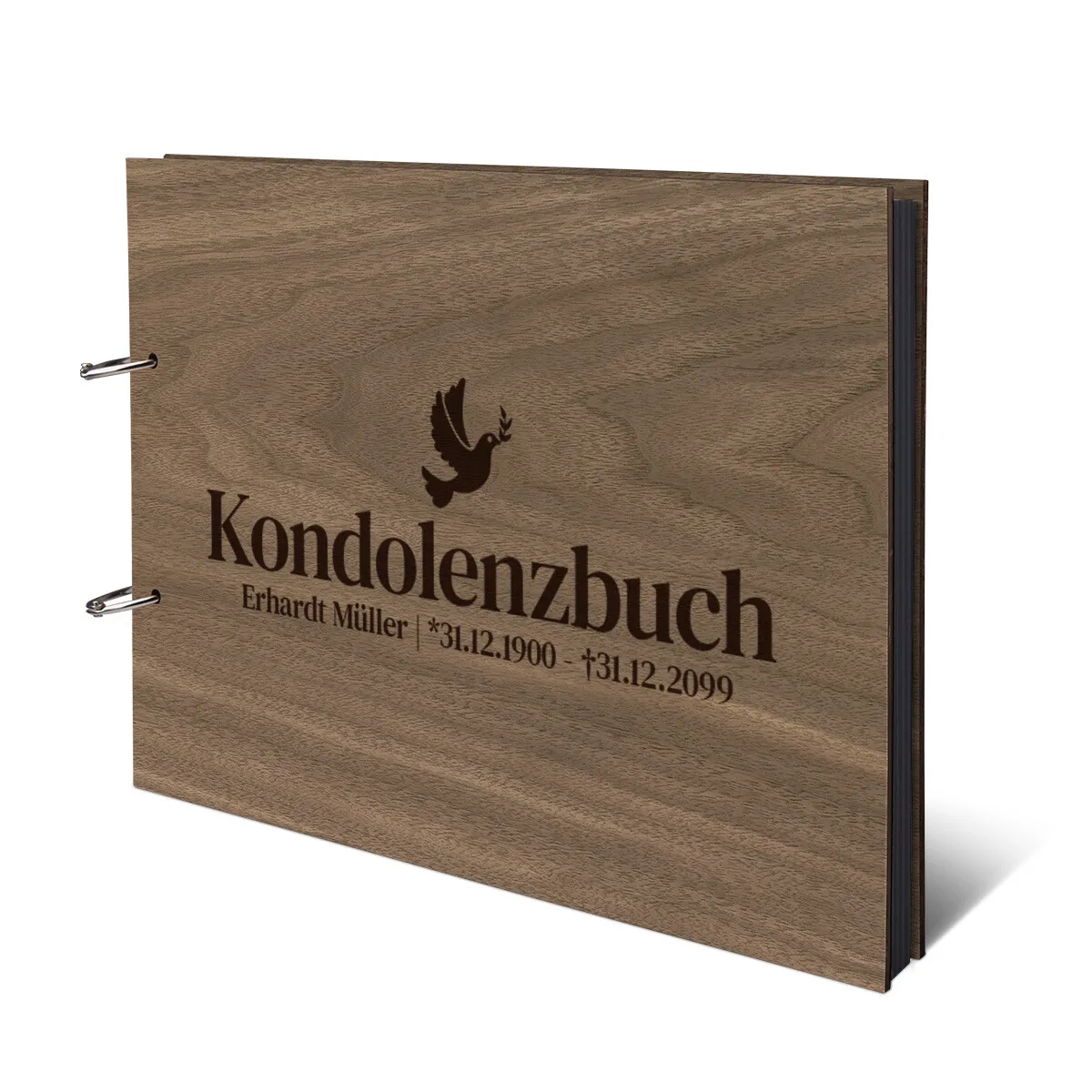 Personalisiertes Kondolenzbuch A4 - Friedenstaube