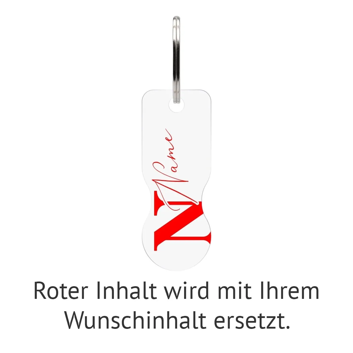 Personalisierter Acrylglas Einkaufswagenlöser Schlüsselanhänger - Elegante Initialen