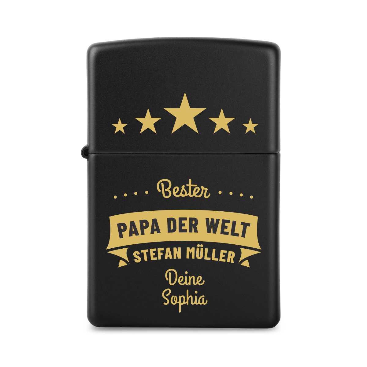 Zippo Sturmfeuerzeug Mattschwarz - 5 Sterne