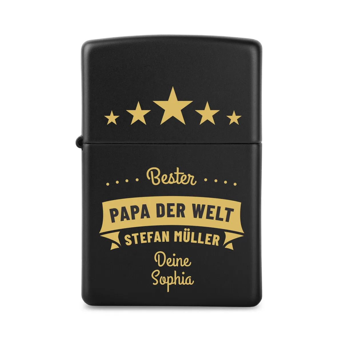 Zippo Sturmfeuerzeug Mattschwarz - 5 Sterne