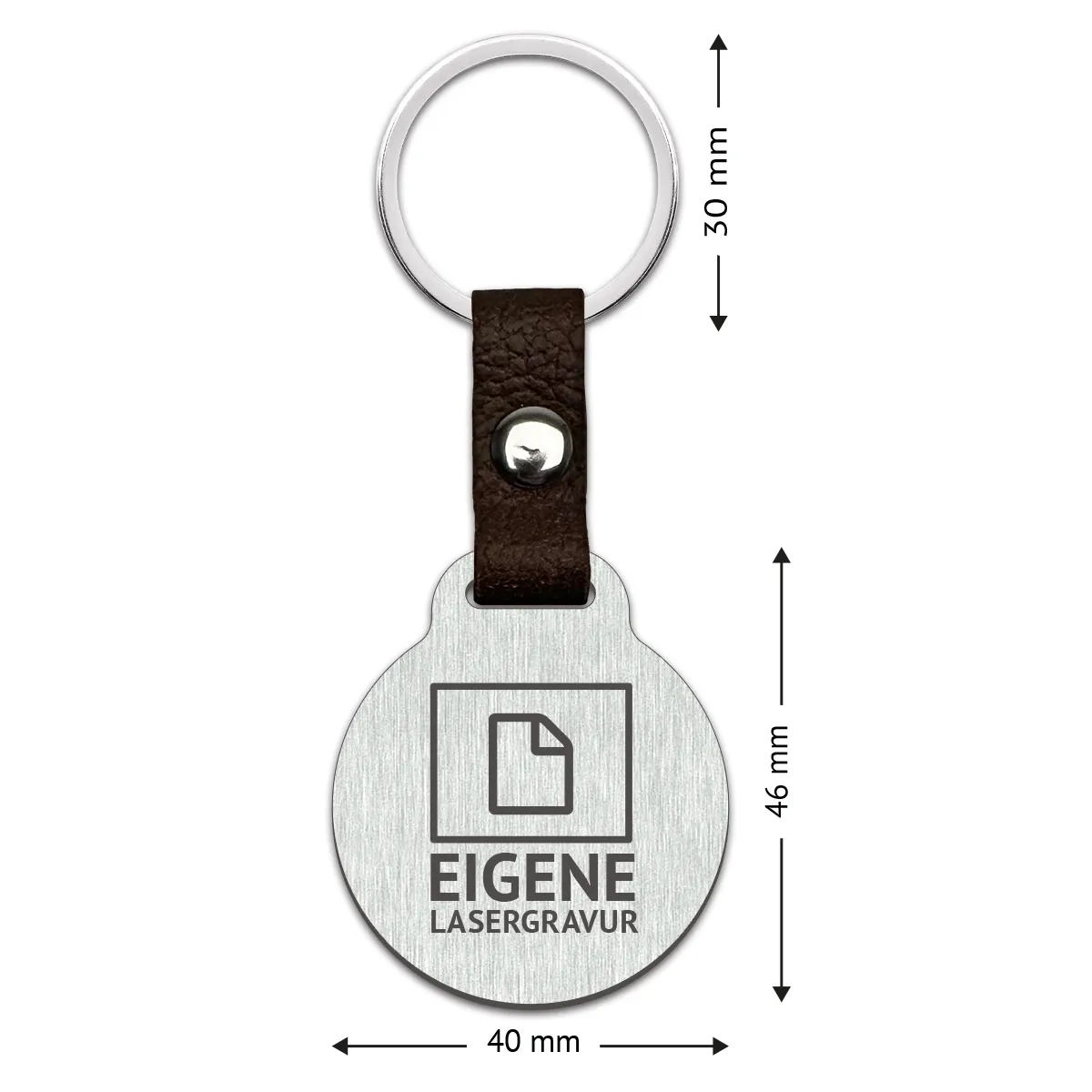 Personalisierter Edelstahl Anhänger mit Echt-Leder - Eigene Gravurdatei hochladen