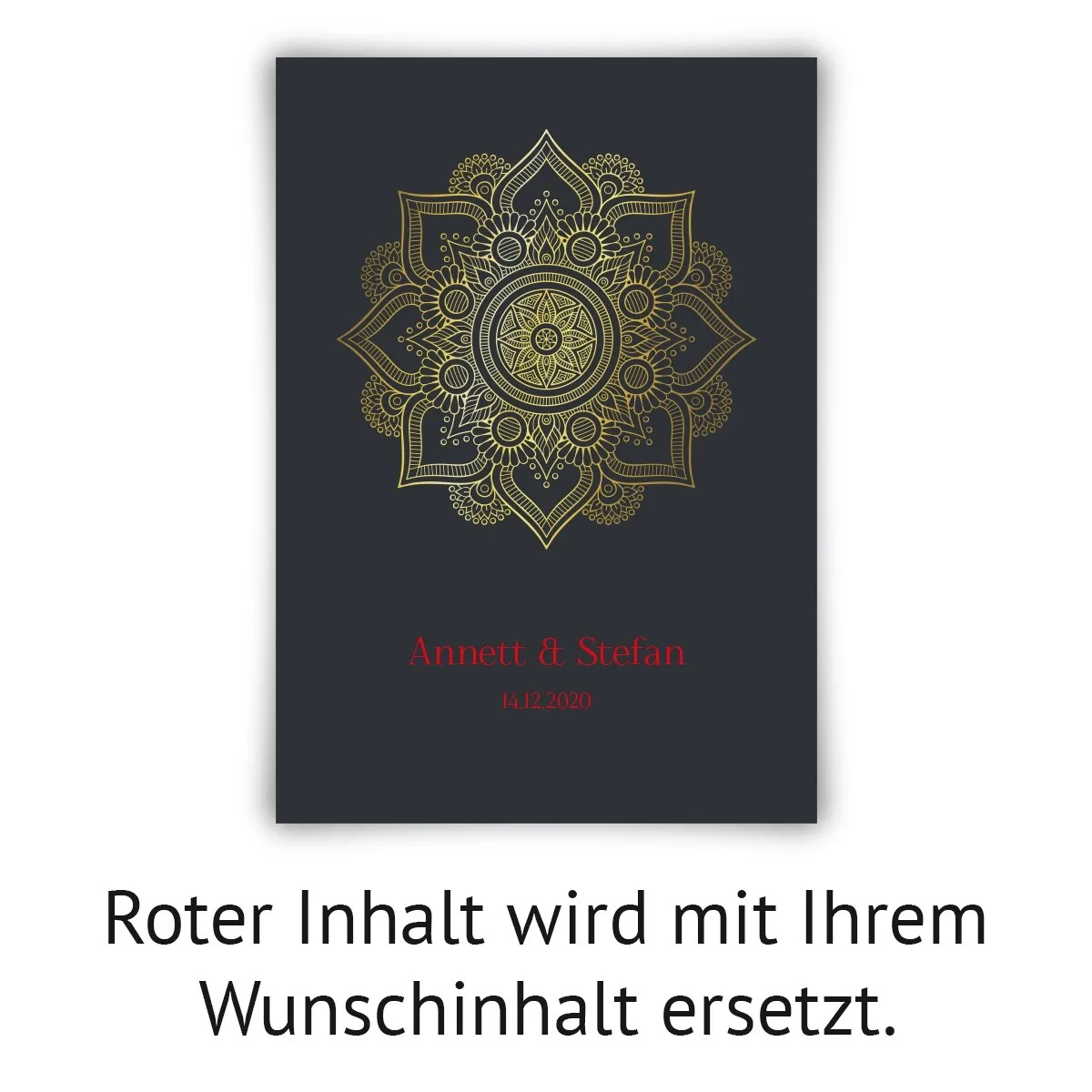 Personalisiertes Kunstdruck Poster mit Heißfolienprägung - Mandala