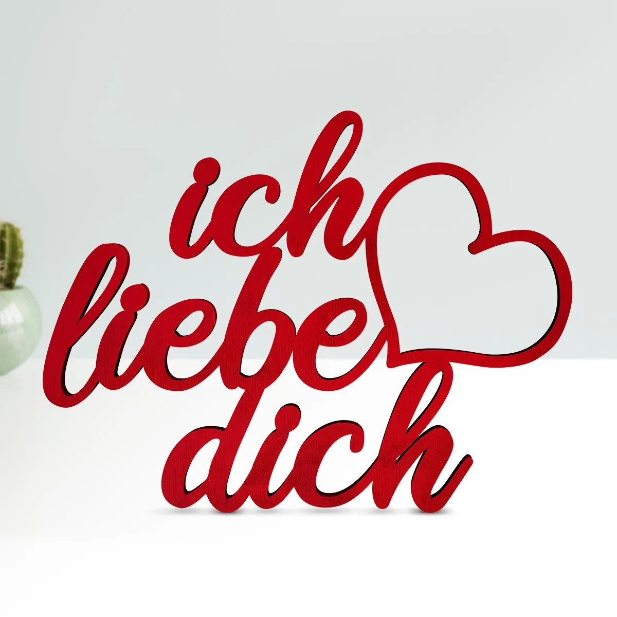 Holz Schriftzug Deko - Ich liebe Dich