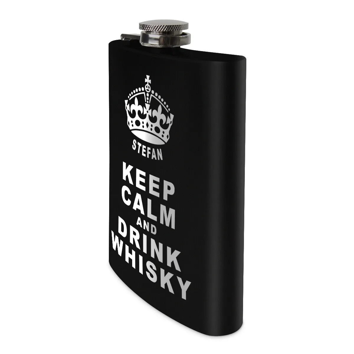 Flachmann 237 ml Schwarz Matt - Keep Calm