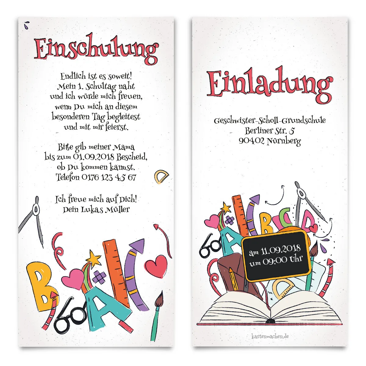 Einladungen zur Einschulung - Bücherwissen