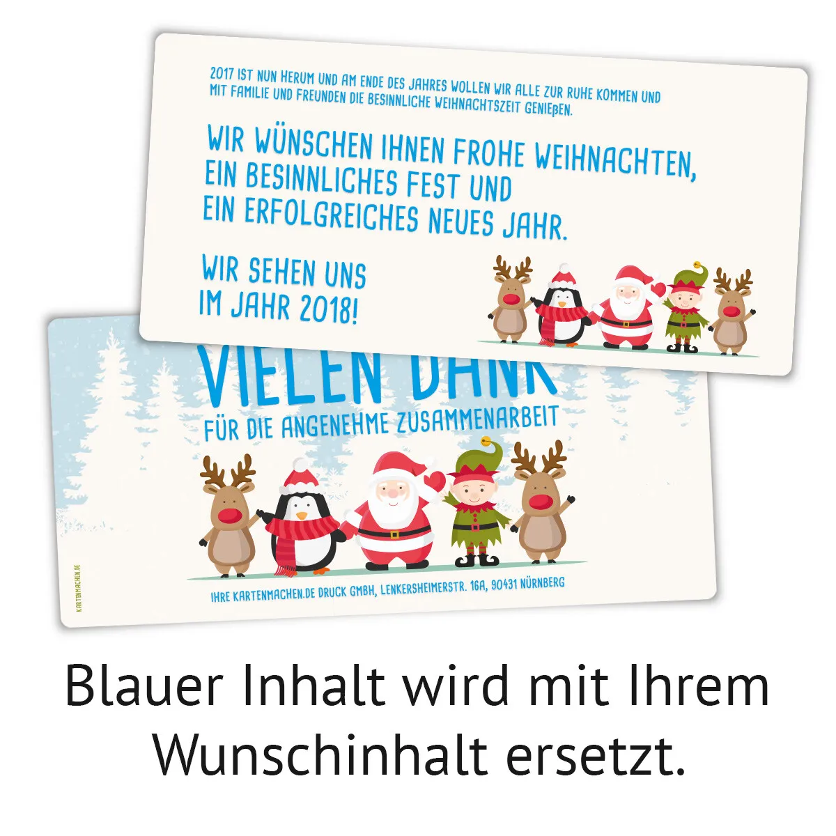 Firmen Weihnachtskarten - Comic Weihnachtsmann