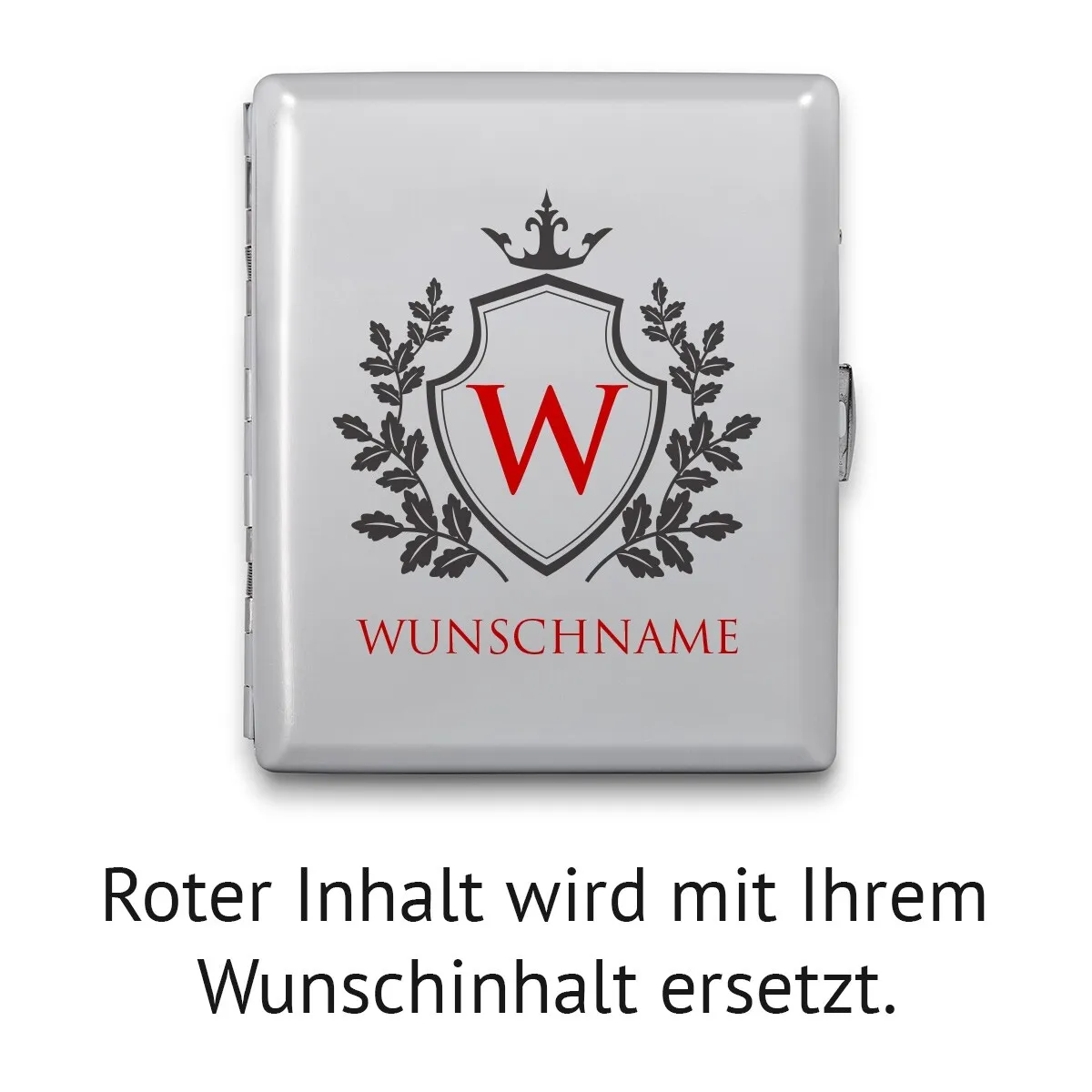 18er Zigarettenetui Chrom poliert - Wappen