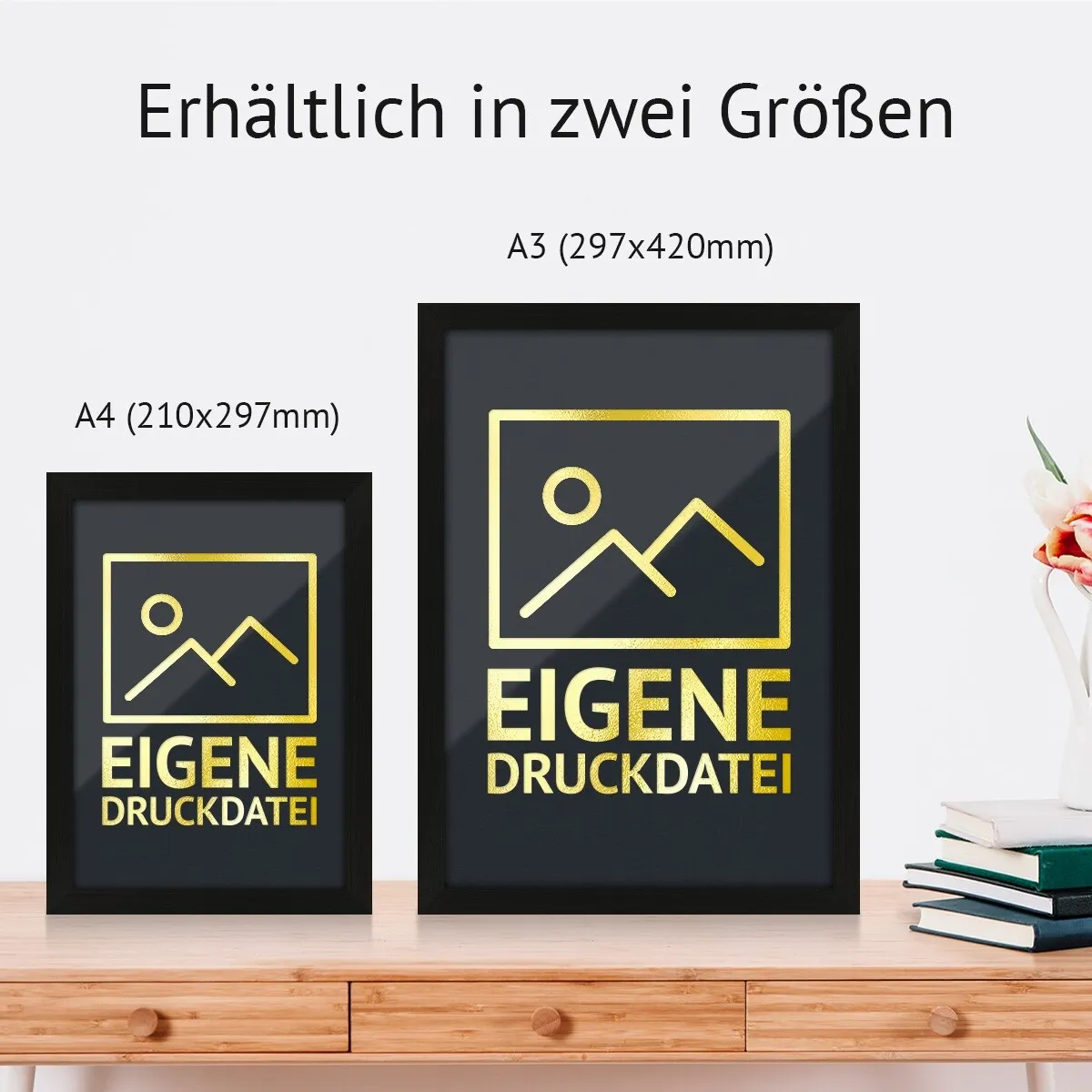 Personalisiertes Kunstdruck Poster mit Heißfolienprägung - Eigene Druckdatei hoch