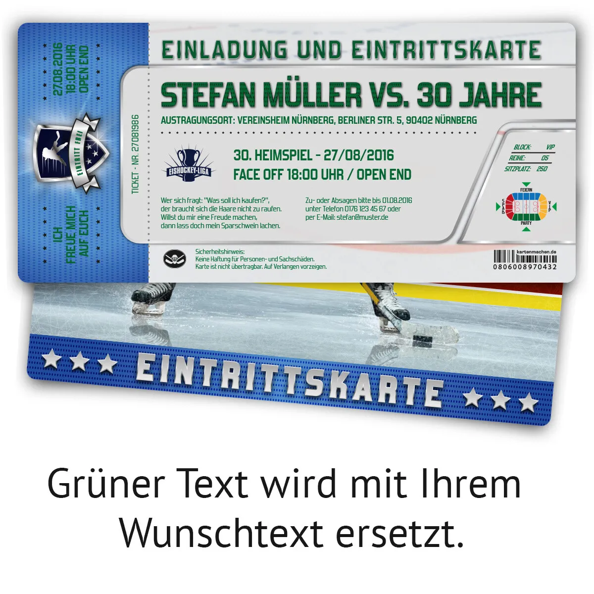 Einladungskarten als Eintrittskarte - Eishockey