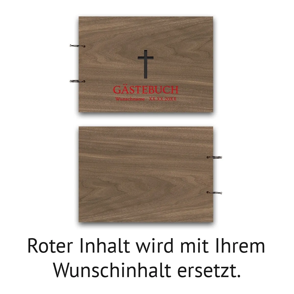 Personalisiertes Fotoalbum Kondolenzbuch A4 - Kreuz