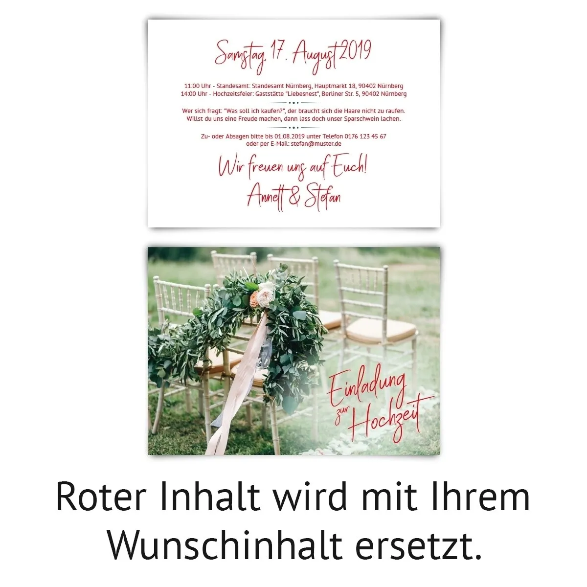 Hochzeitseinladungen - Sommerhochzeit