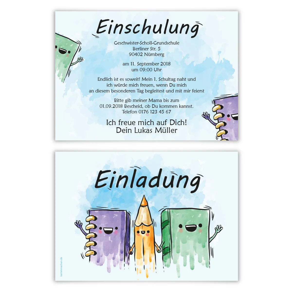 Einladung Einschulungskarten - Schulfreunde