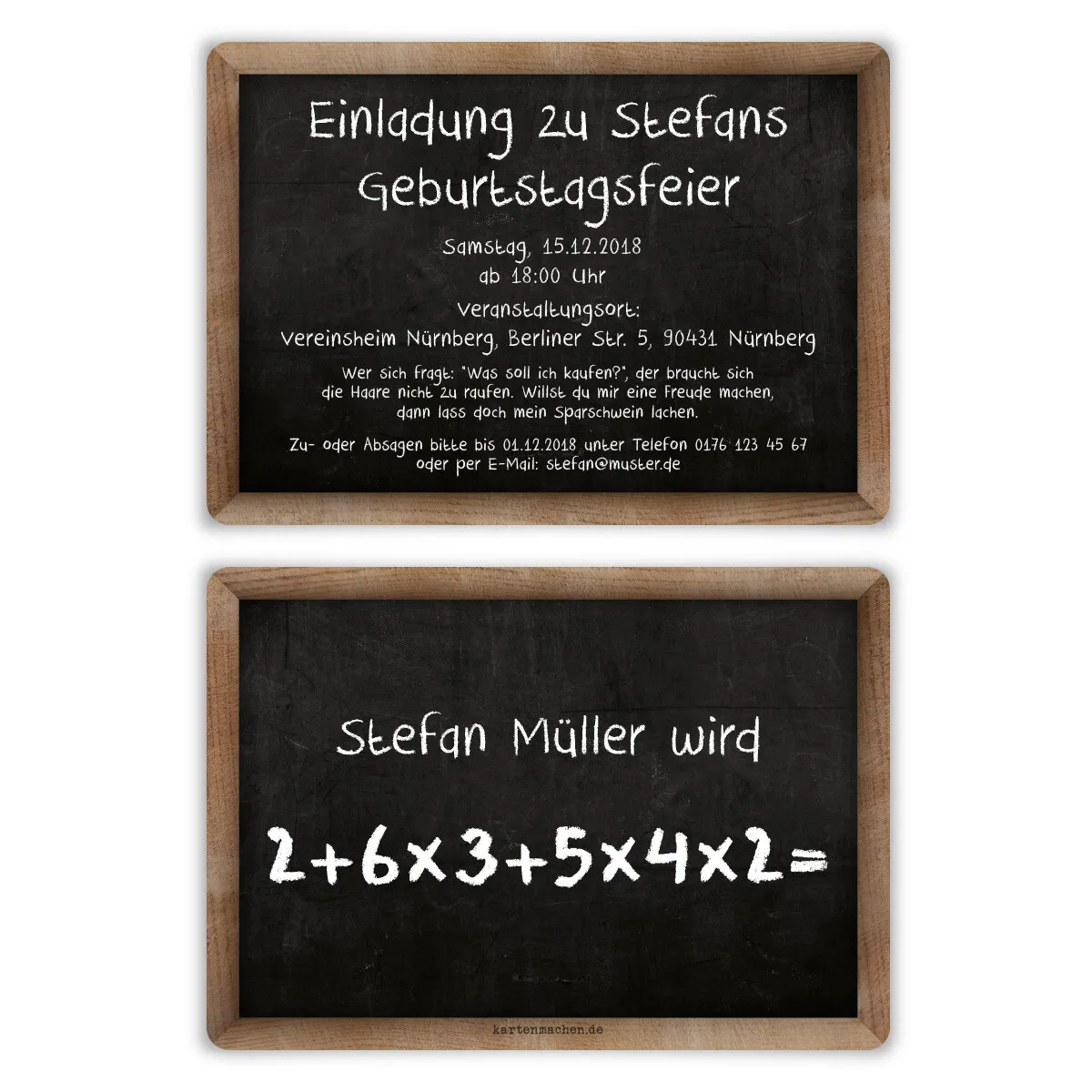 Einladungen runder Geburtstag 60 Jahre - Rechenaufgabe