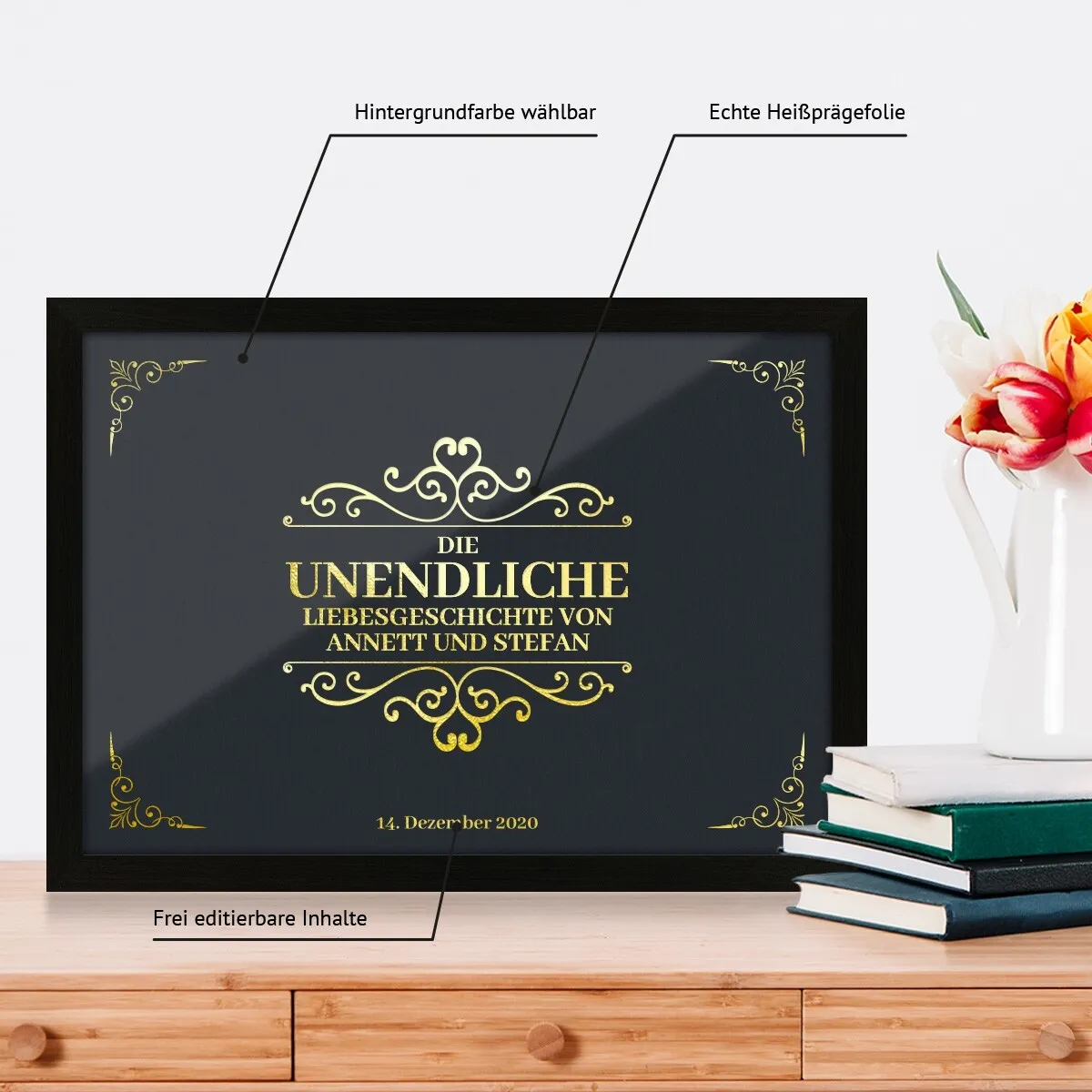 Personalisiertes Kunstdruck Poster mit Heißfolienprägung - Unendliche Geschichte