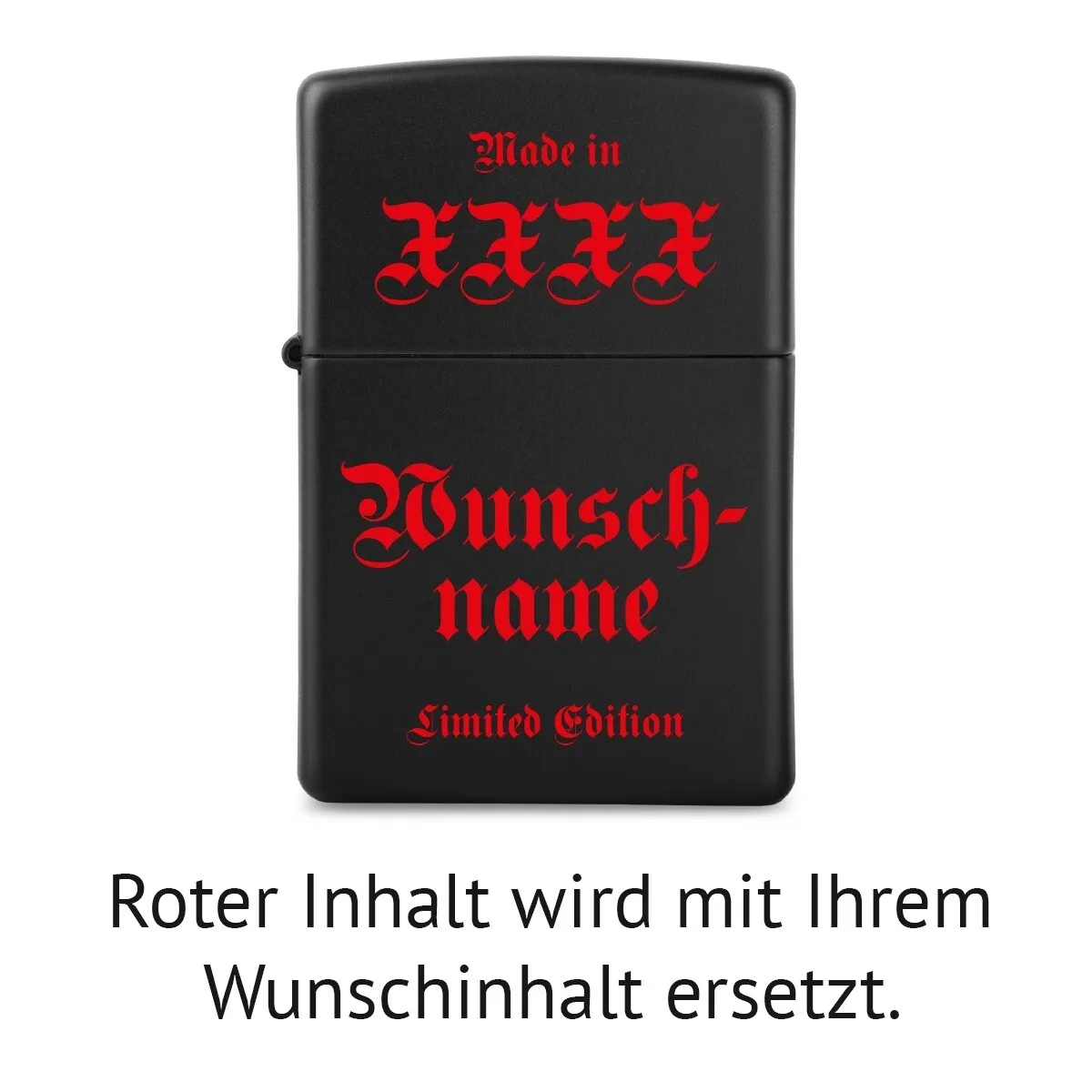 Zippo Sturmfeuerzeug Mattschwarz - Made in