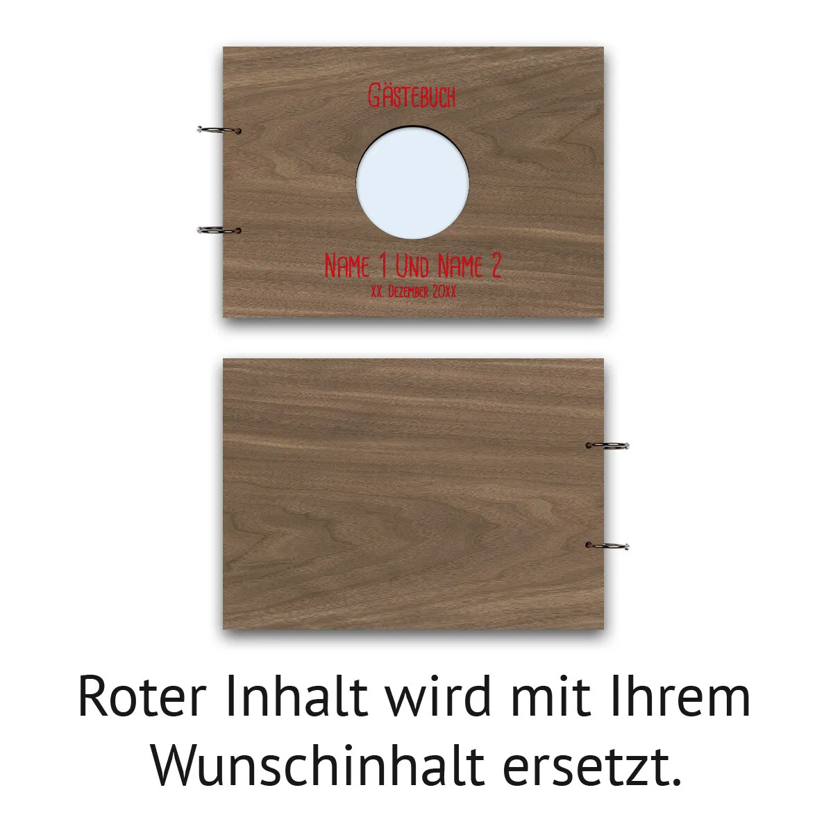 Personalisiertes Hochzeit Gästebuch A4 - Kreis