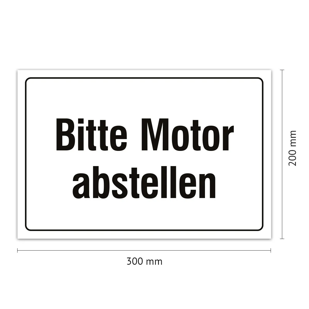 Aluverbund Schild - Motor abstellen