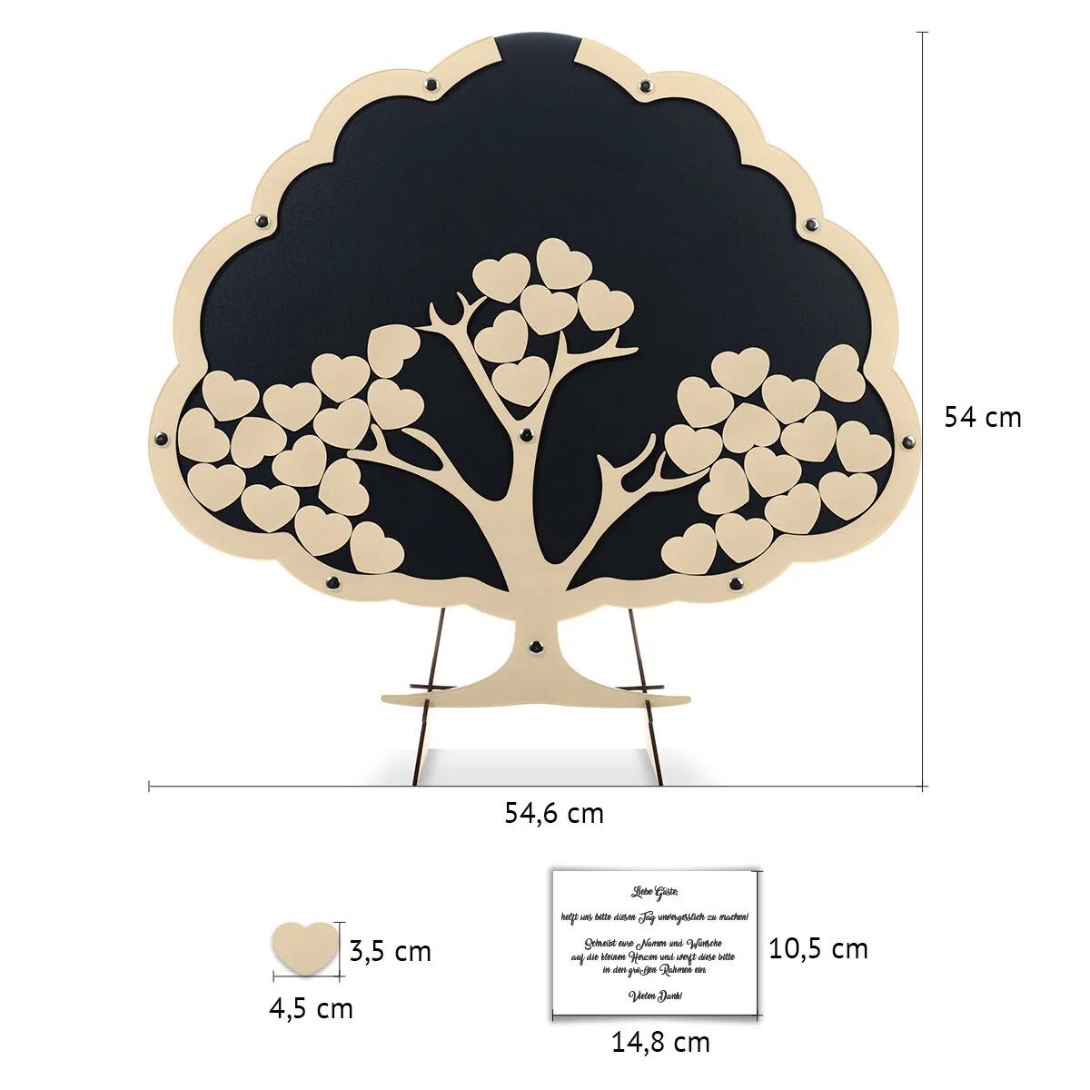 Hochzeit Gästebuch Alternative - Herzbaum Anthrazit