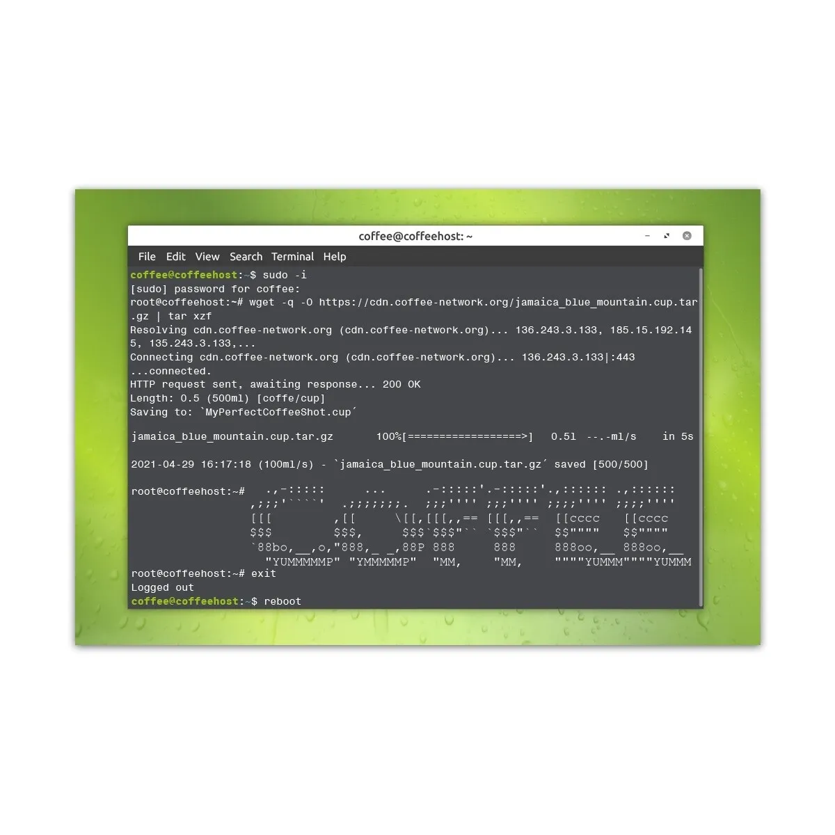 Aluverbund Schild witzig - Linux Mint Terminal Coffee