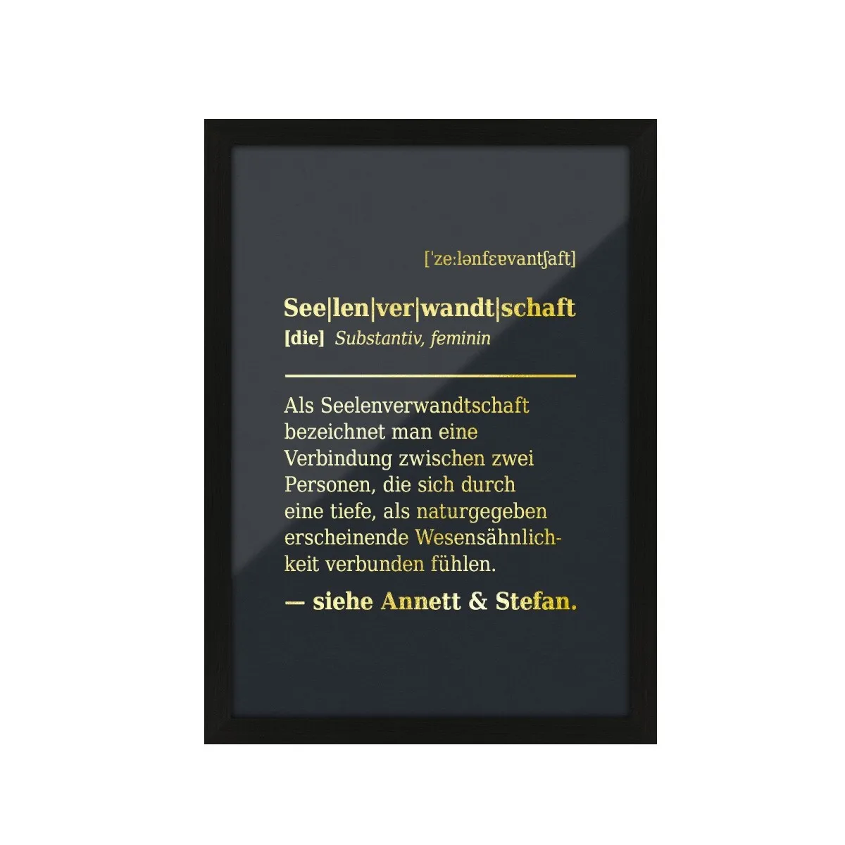 Personalisiertes Kunstdruck Poster mit Heißfolienprägung - Seelenverwandschaft