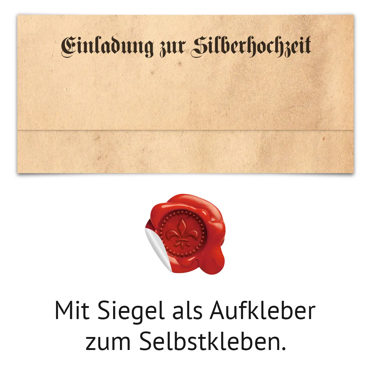 Einladungskarten zur Silberhochzeit - Siegelbrief