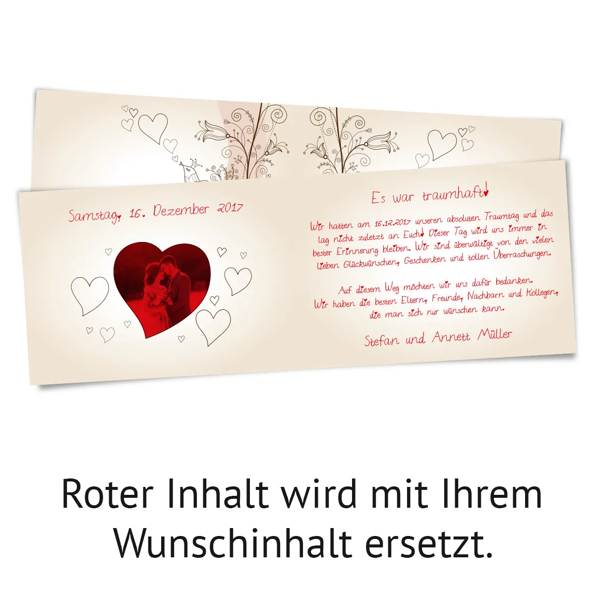 Hochzeit Danksagungskarten - Liebesbaum