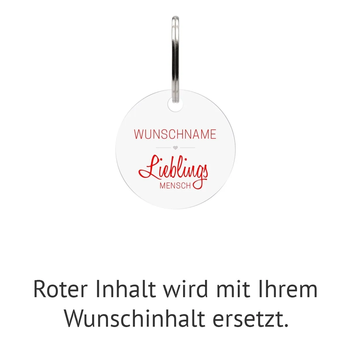 Personalisierter Acrylglas Schlüsselanhänger als Kreis - Lieblingsmensch