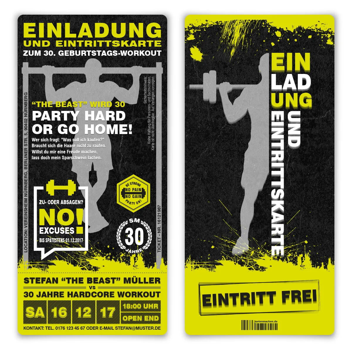 Einladung als Eintrittsticket - Kraftsport Fitness