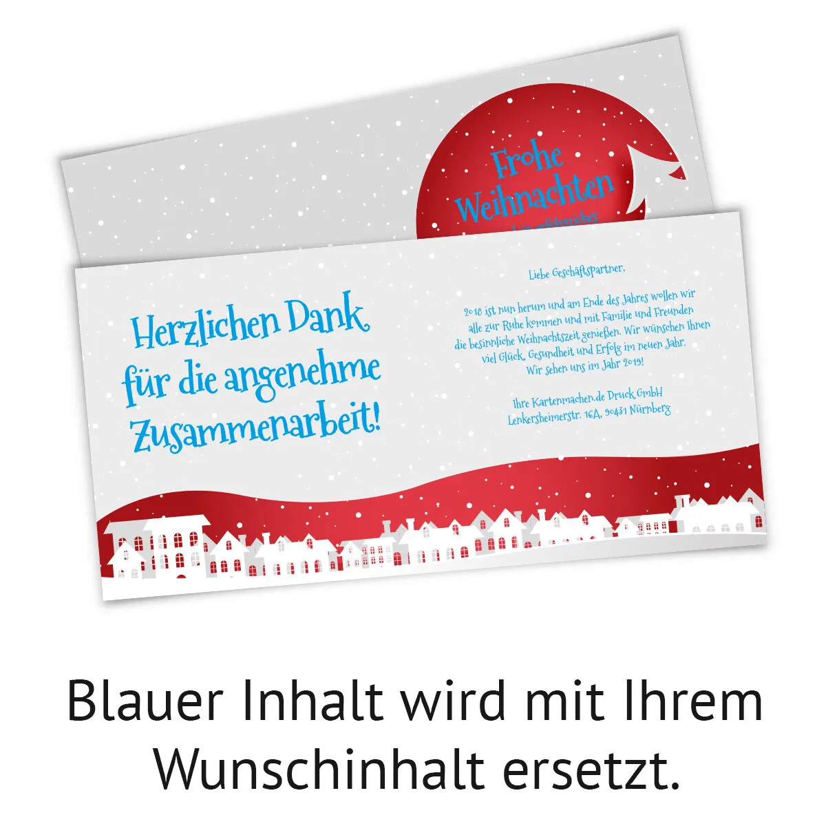 Firmen Weihnachtskarten - Papier Stadt