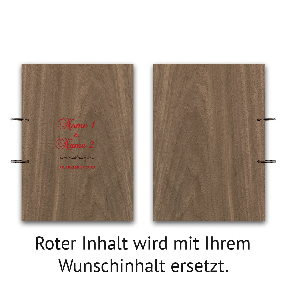 Personalisiertes Hochzeit Gästebuch A4 - Schriftzug