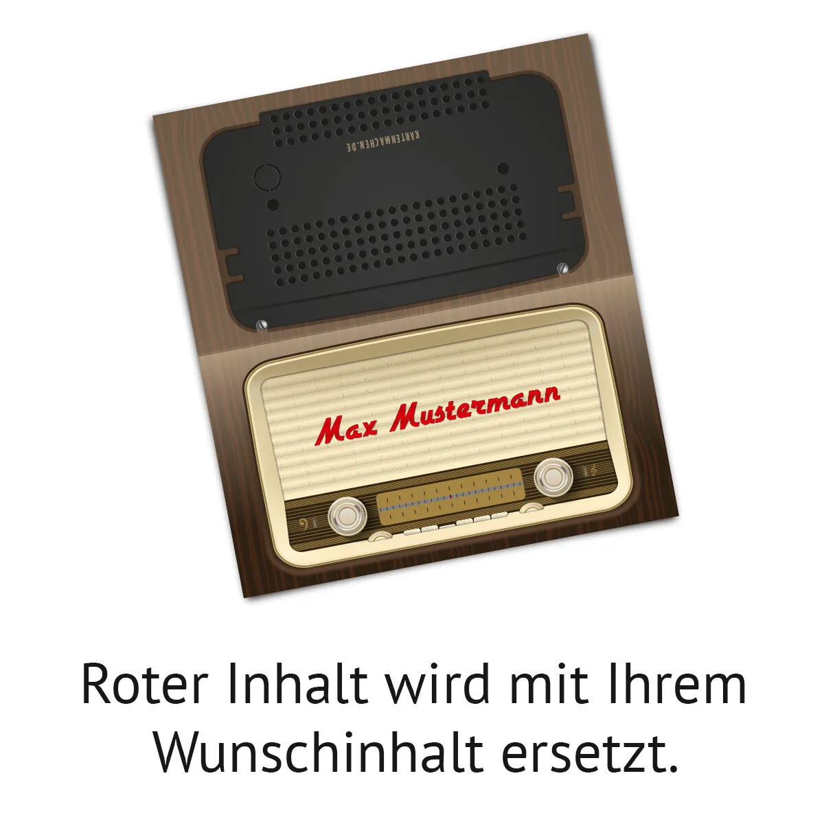 Geburtstag Tischkarten - altes Radio