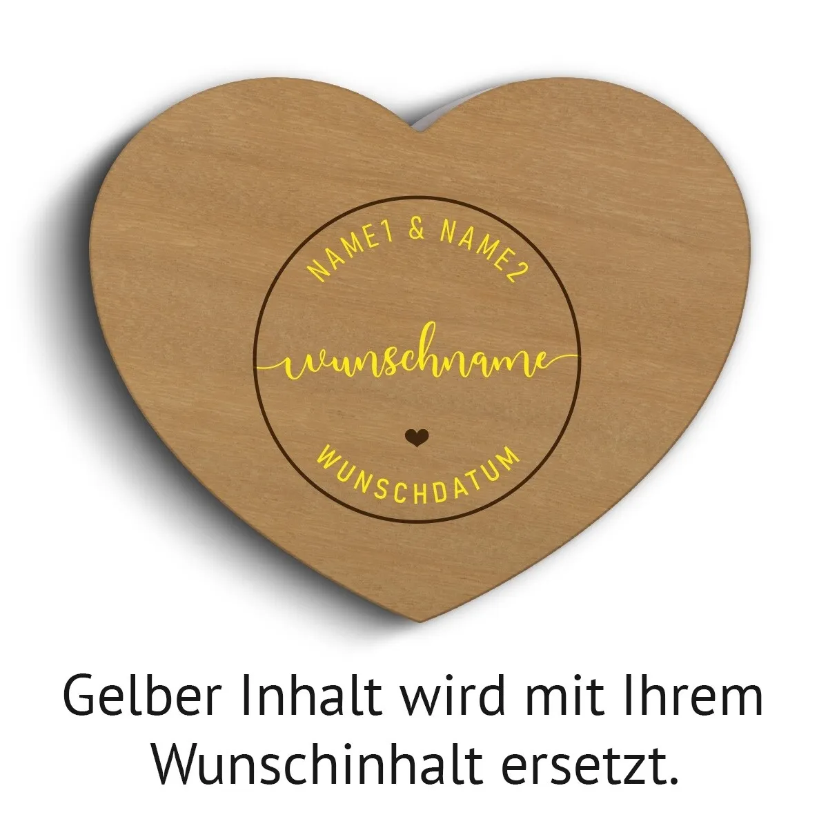 Hochzeit Herz Ringbox Garapa Holz - Kreisname