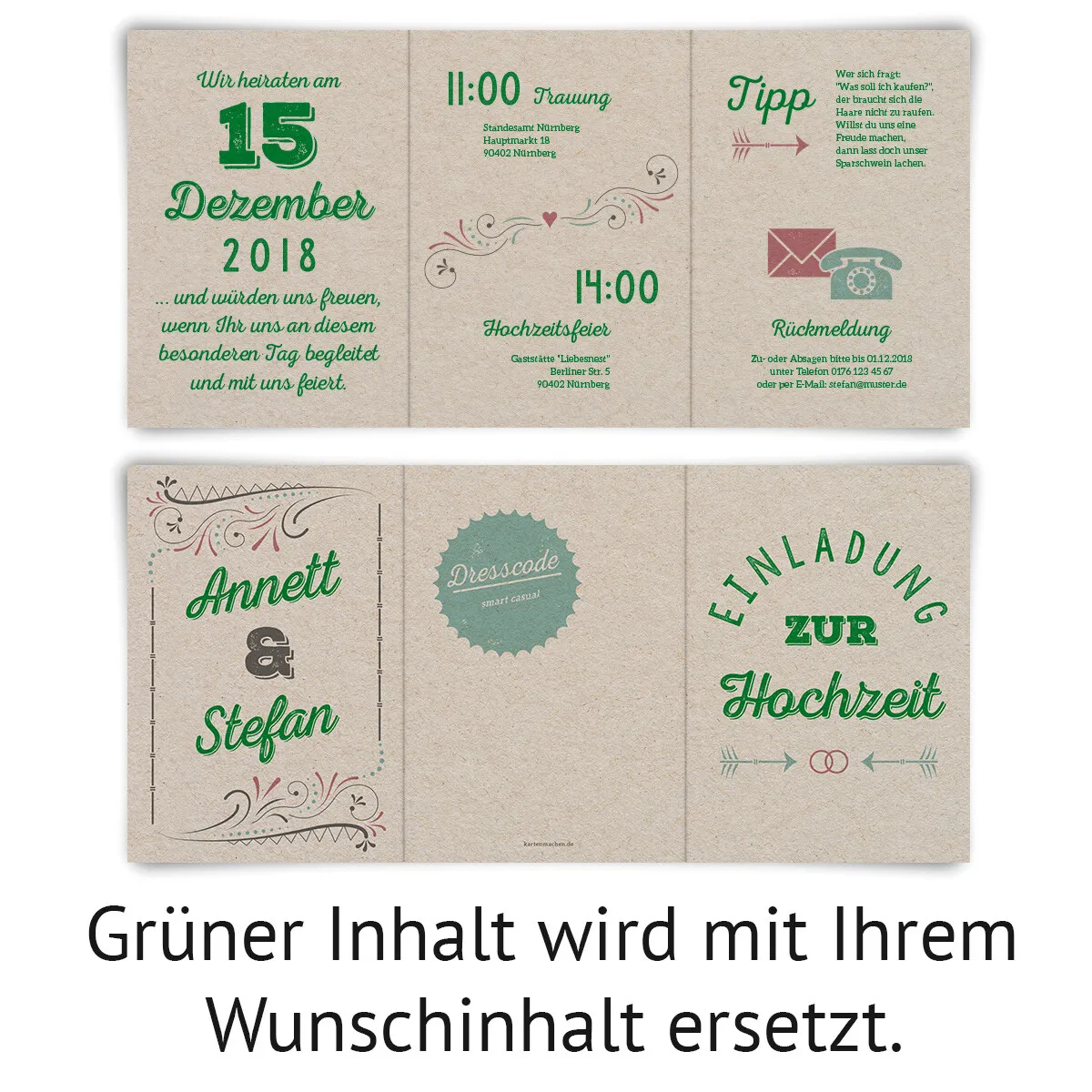 Hochzeitseinladungen - Vintage Lettering