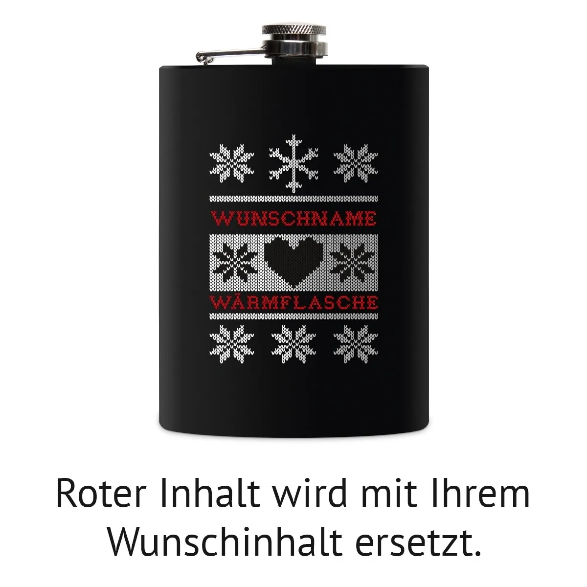 Flachmann 237 ml Schwarz Matt - Wärmflasche