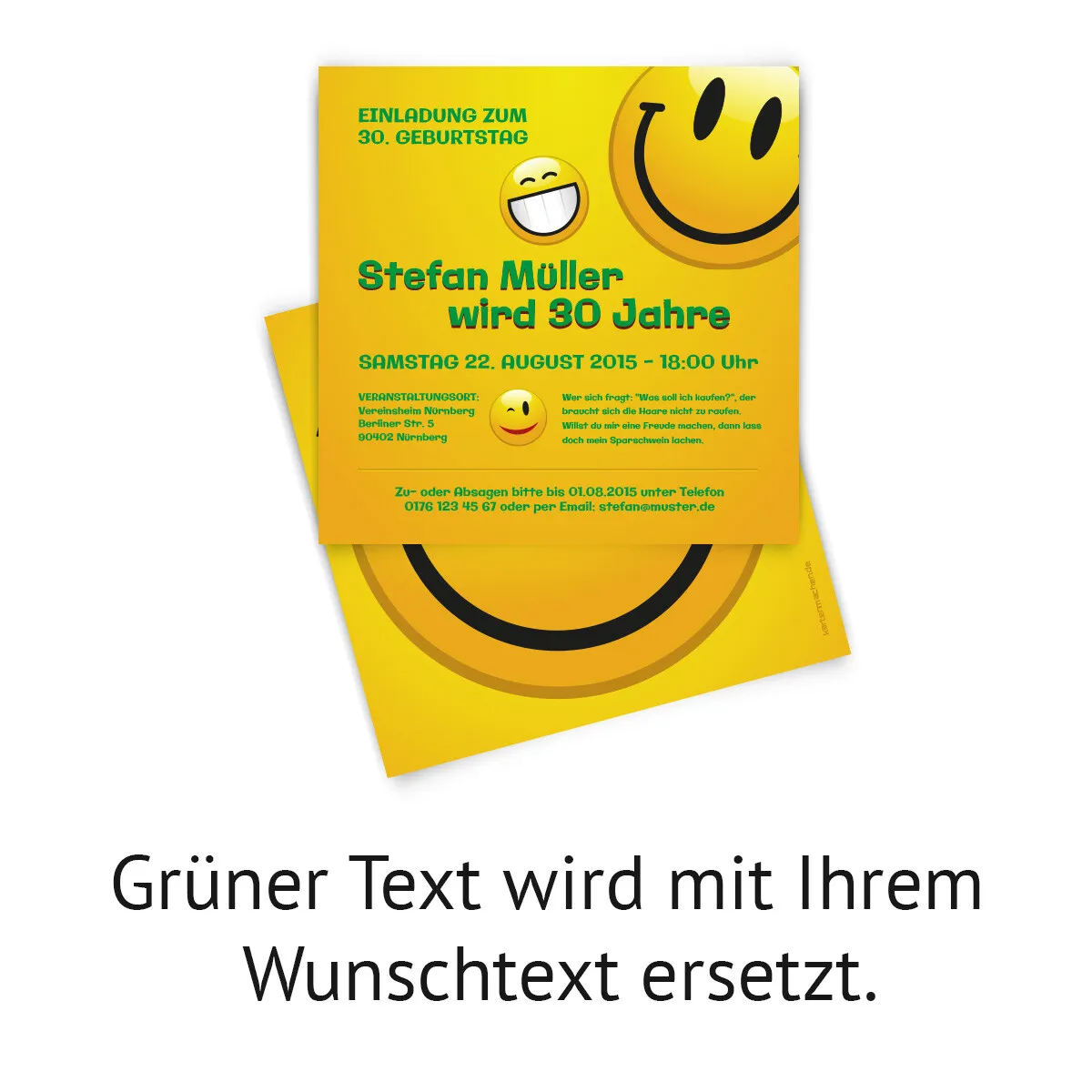 Einladungskarten - Smiley