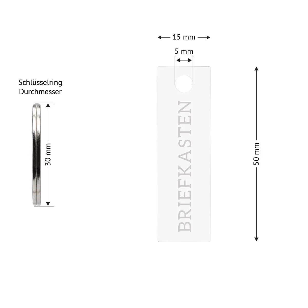 Acrylglas Stick Schlüsselanhänger - Briefkasten