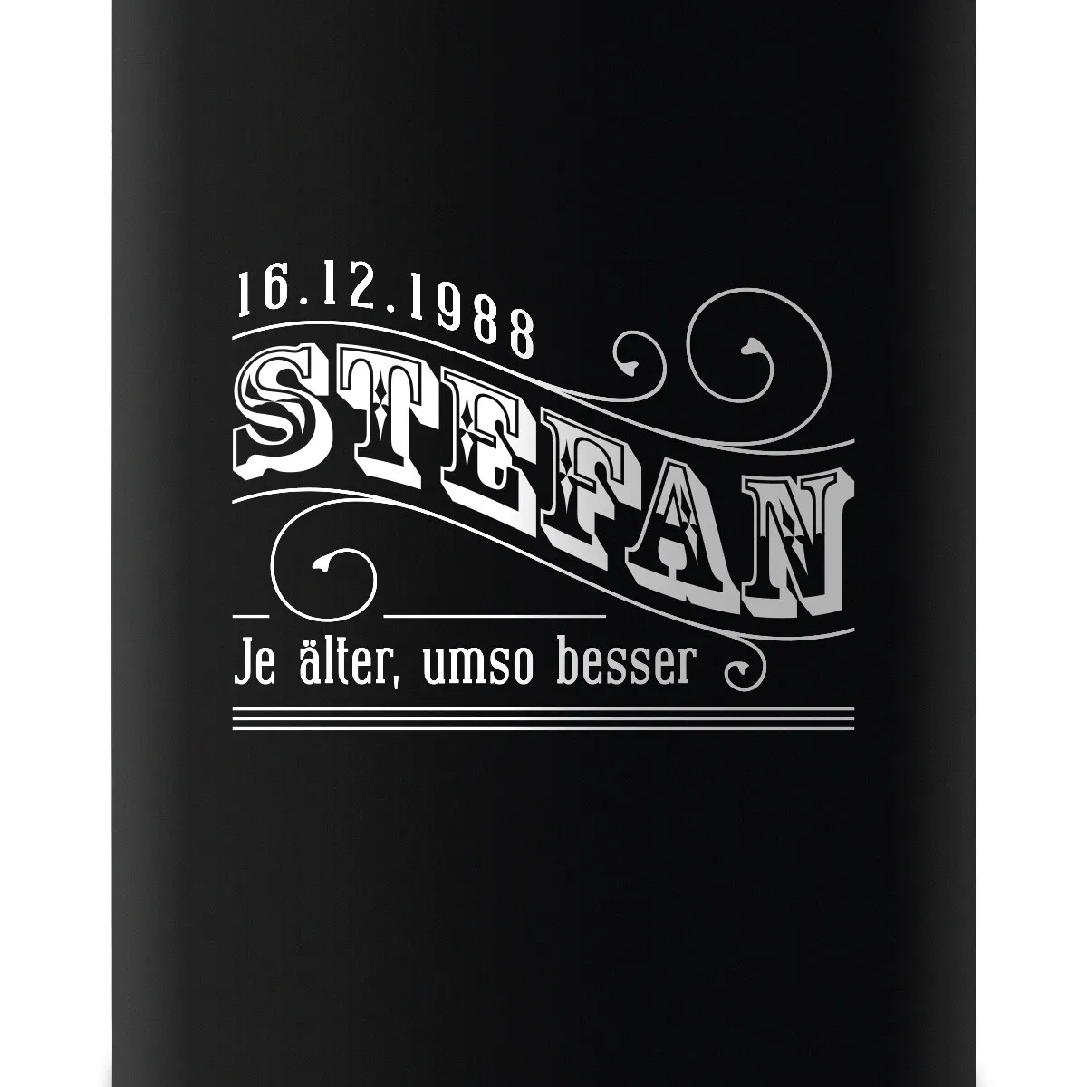 Flachmann 237 ml Schwarz Matt - Je älter, umso besser