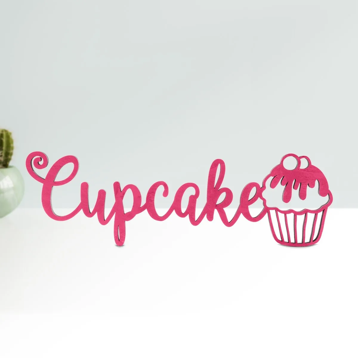 Holz Schriftzug Deko - Cupcake