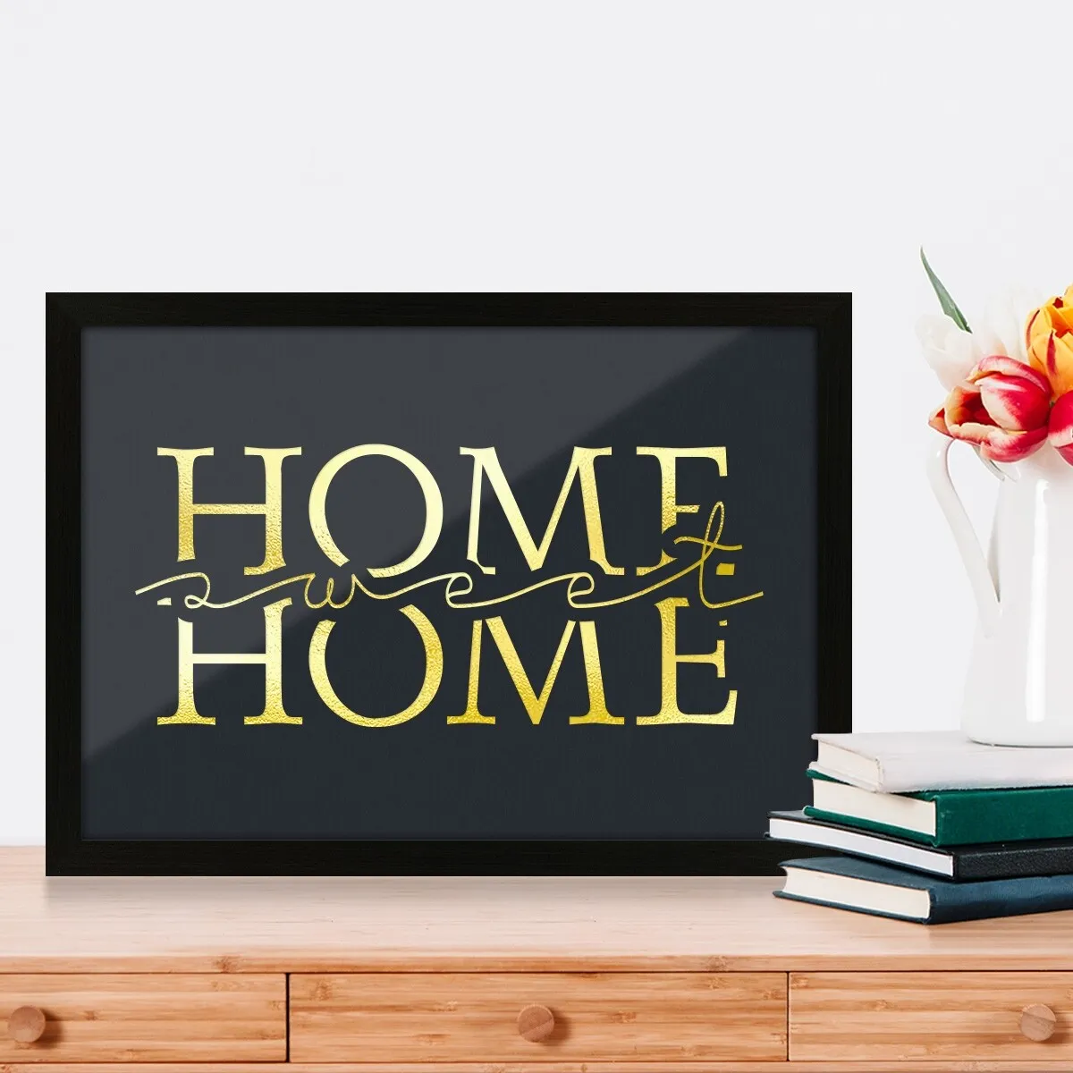 Kunstdruck Poster mit Heißfolienprägung - Home Sweet Home