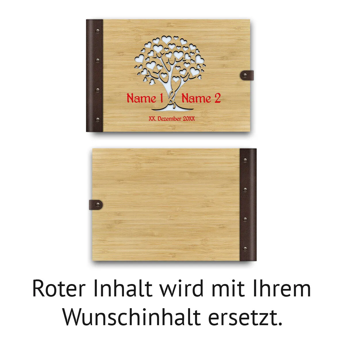 Personalisiertes Hochzeit Gästebuch A4 - Herzbaum